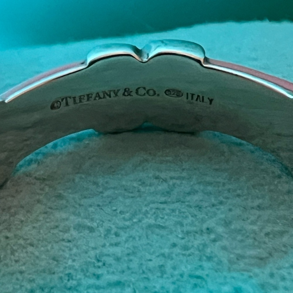 🌸🌸 Authentic Tiffany & Co. Pink Enamel Signature X Ring - Picture 6 of 9